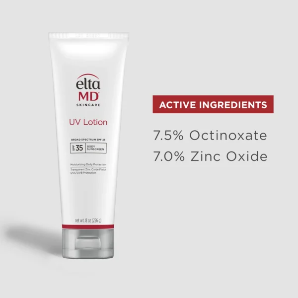 EltaMD UV Lotion Broad-Spectrum SPF 35 Active Ingredients Zinc Oxide and Octinoxate